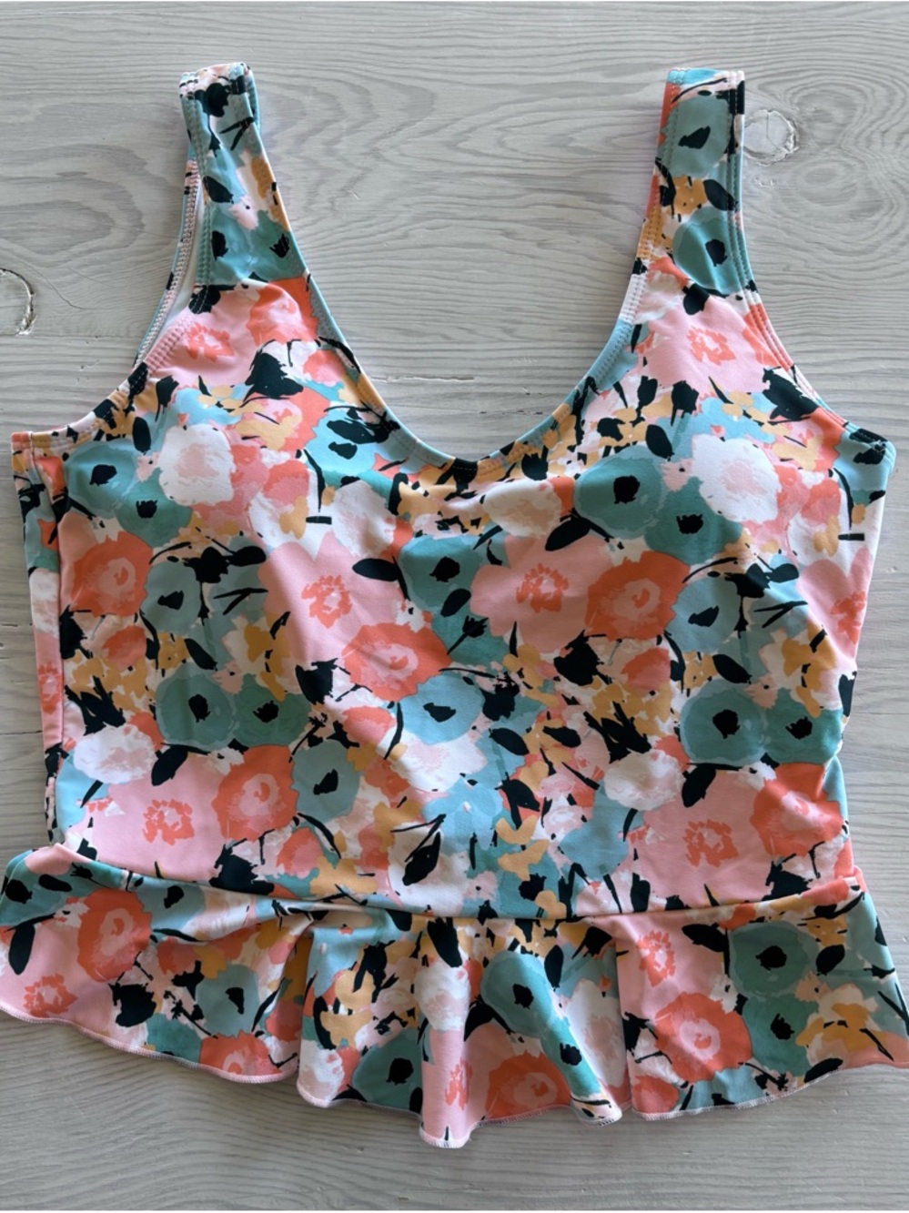 Janelabay V Neck Peplum Tankini Top Size XL - Picture 4 of 7